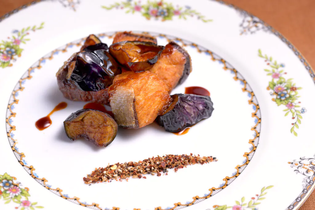 ぶりと茄子のオイスターソース