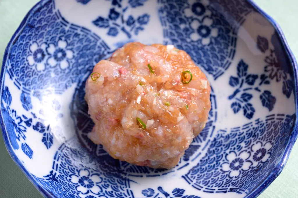 ぶりの青唐辛子なめろう